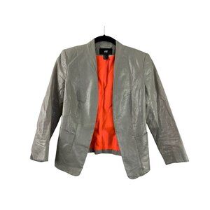 H&M Women's Metallic Light Grey Blazer